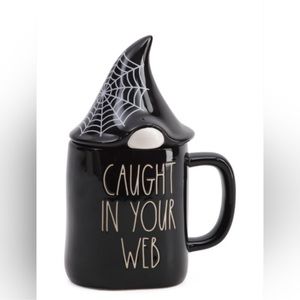 NEW Rae Dunn "Caught in your web" figural lidded mug